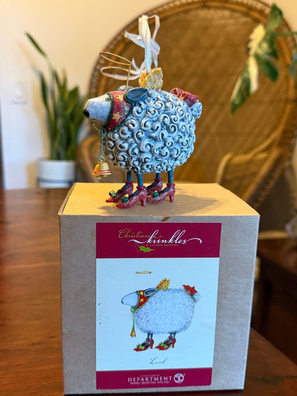 Department 56 Patience Brewster Fantasy Art Blanche White Sheep Ornament